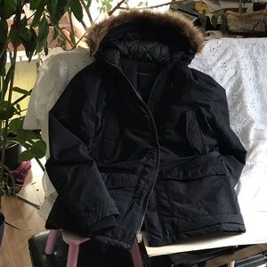 Men's Black Hooded Ski Jacket